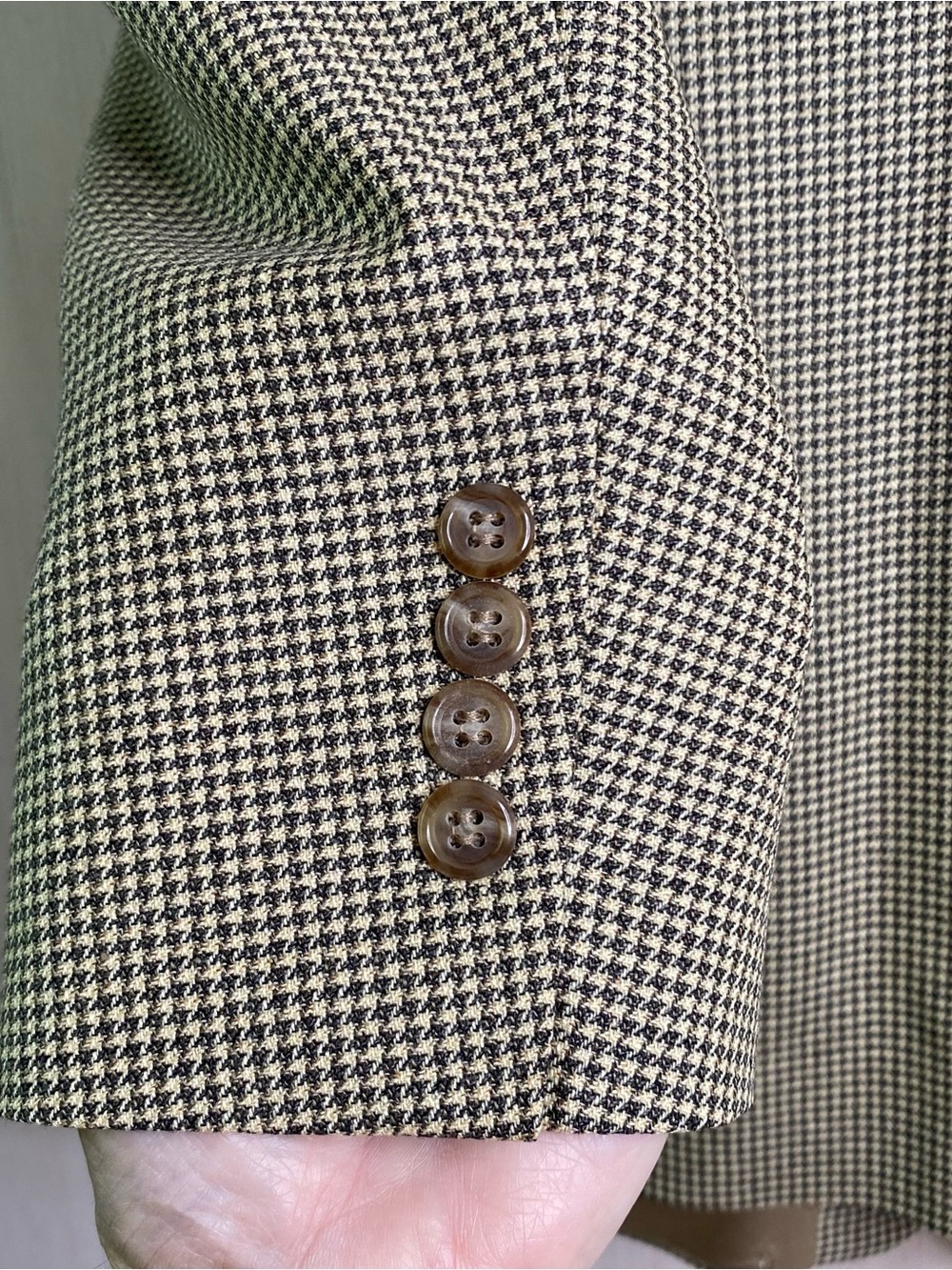 Brooks Brothers Men’s Houndstooth Wool Blend Sport Coat Blazer Tan/Black 42R - Picture 8 of 12